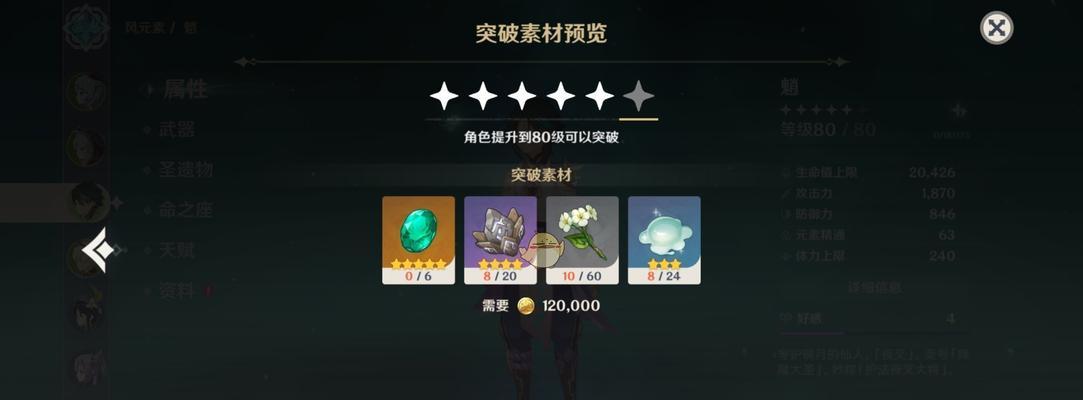 原神雾切之回光突破材料大全（雾切之回光突破所需材料一览，各级别升级材料详解）