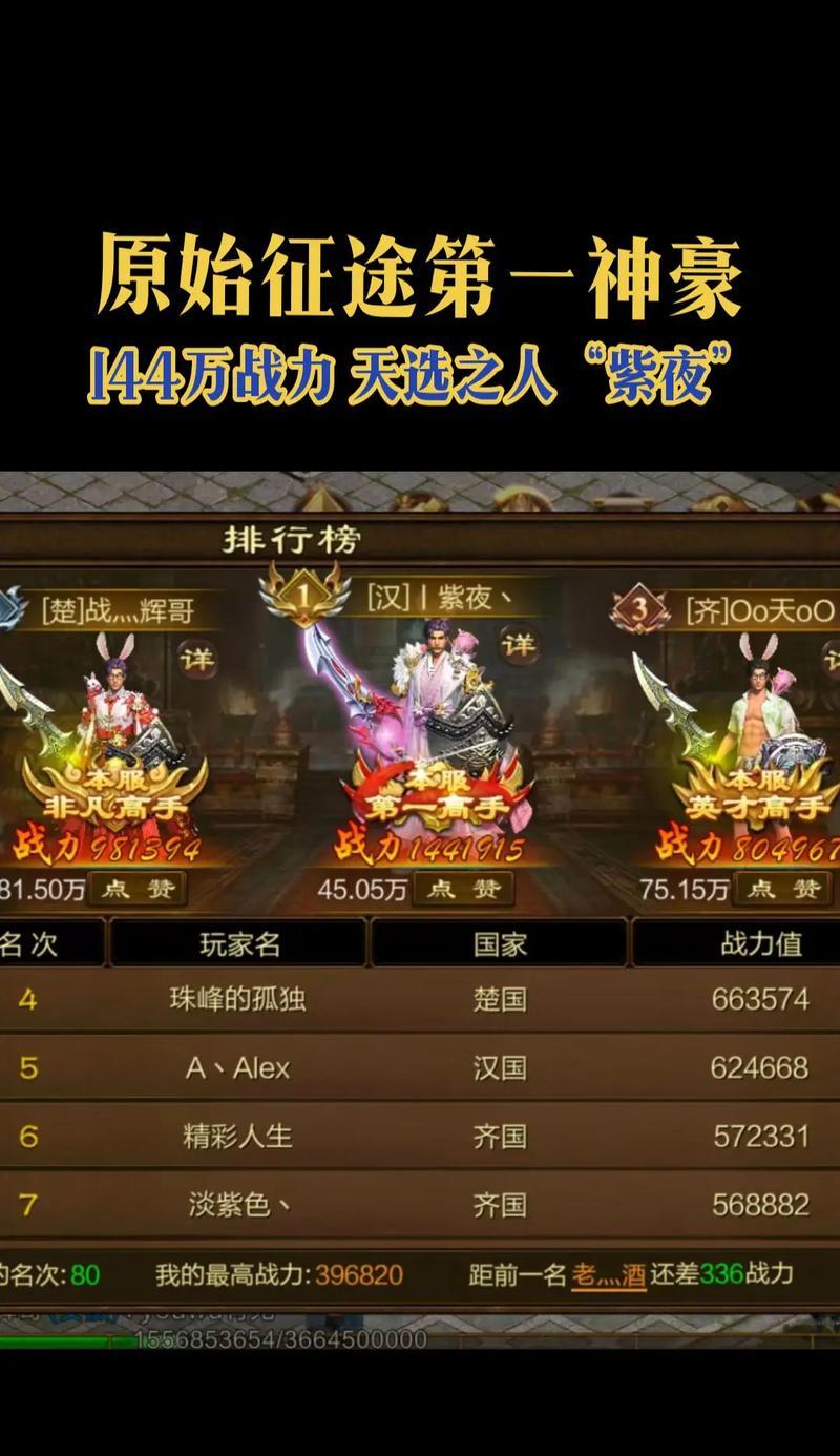 原始征途氪金排名如何查看？有什么影响因素？